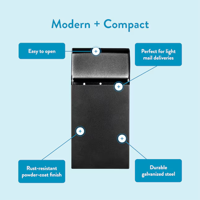 Architectural Mailboxes Modern Heritage Metal Small Mailbox Black
