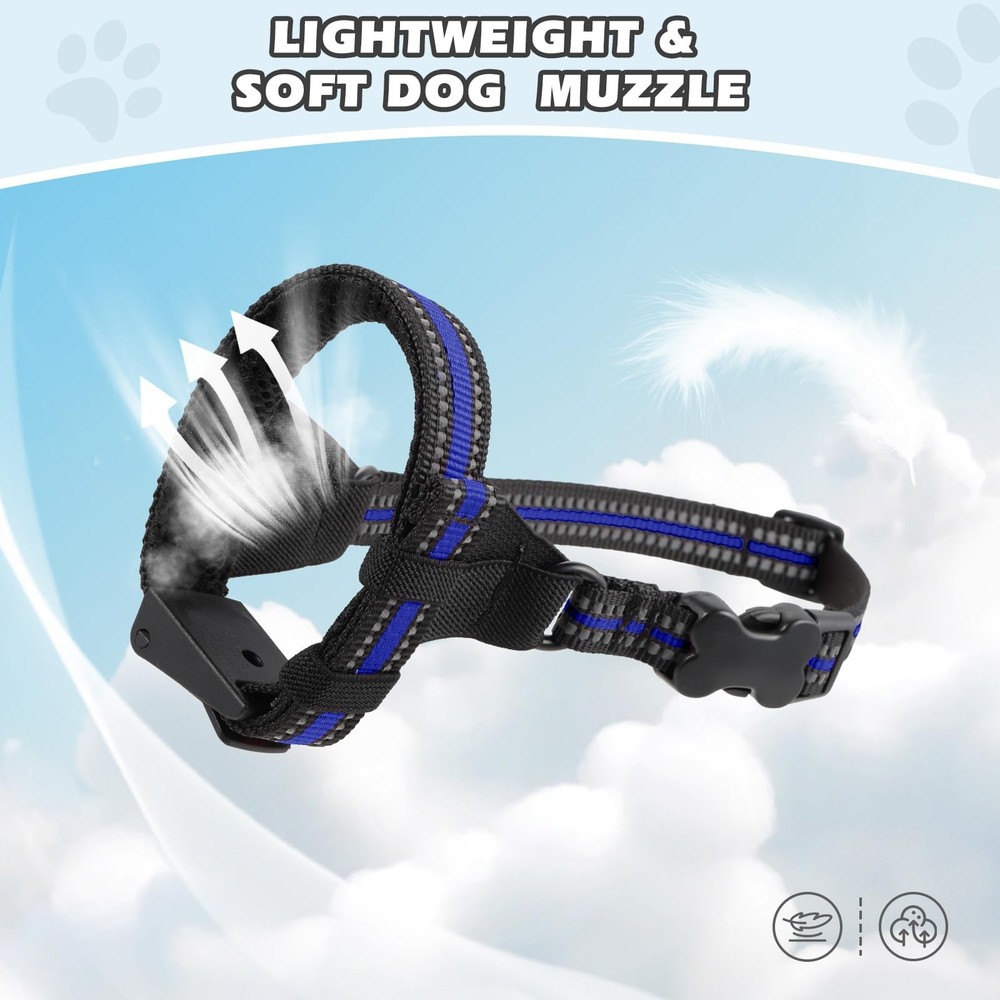 Dog Muzzle Anti-Bite Adjustable Breathable Soft Small Medium Large Dogs