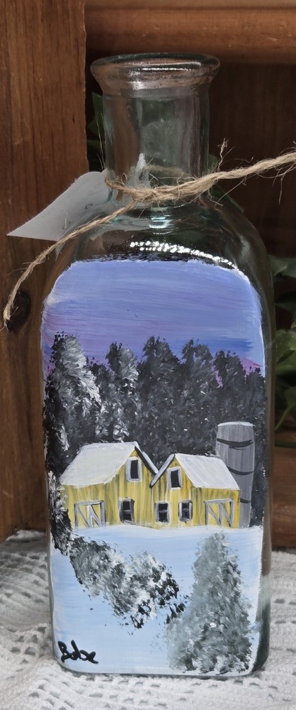 square bottle (25090) hand painted