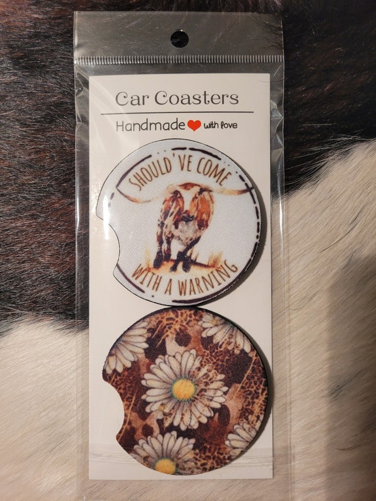 Car Cup Coasters Western 2pcs