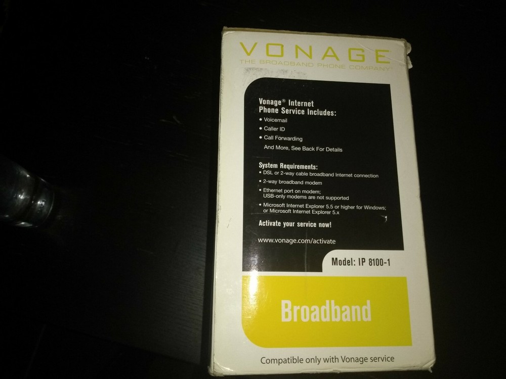 Vonage VTech IP 8100-1 Broadband Telephone System, Base & 1Handset