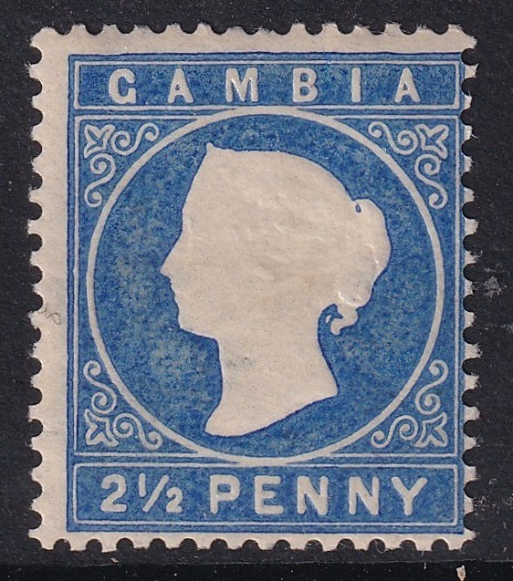 GAMBIA SG27 1886 2½d DEEP BRIGHT BLUE MTD MINT