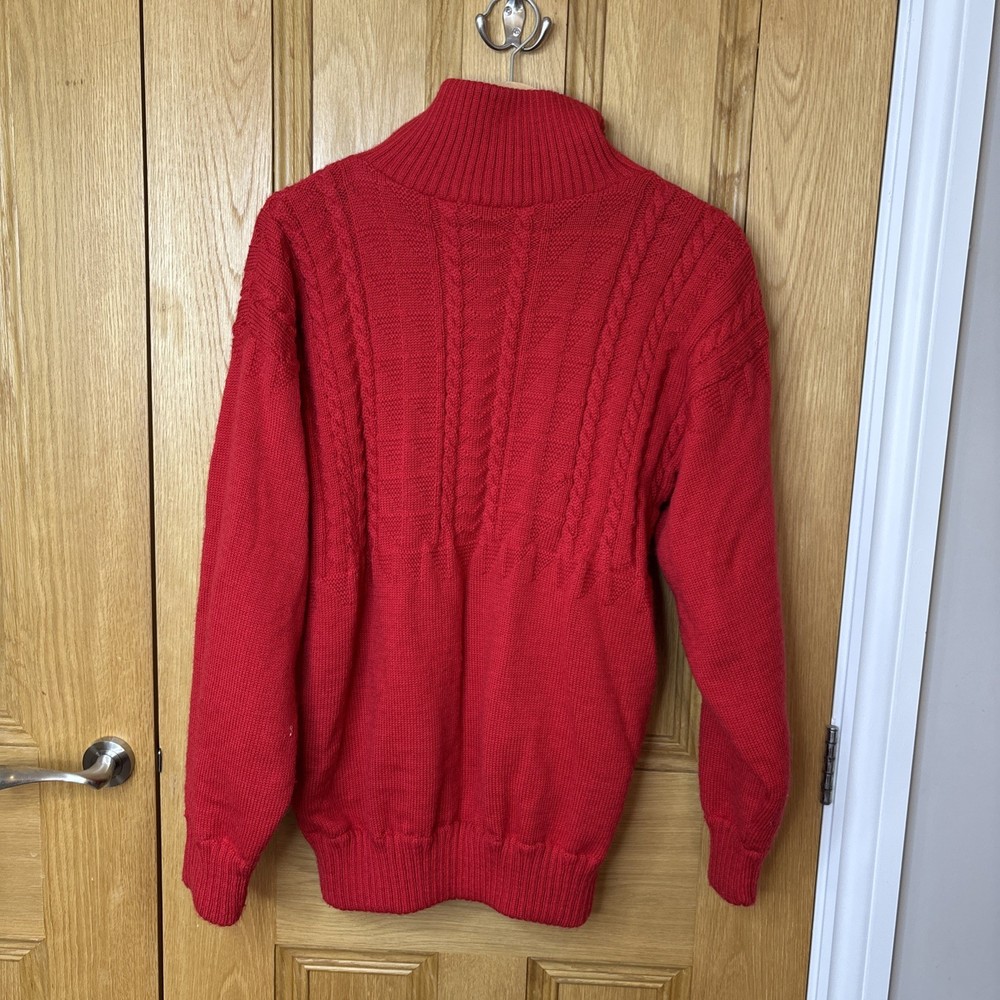 Denbigh Wind Stopper Pullover Mens Medium Blue Popover Golf 100% Wool Jacket