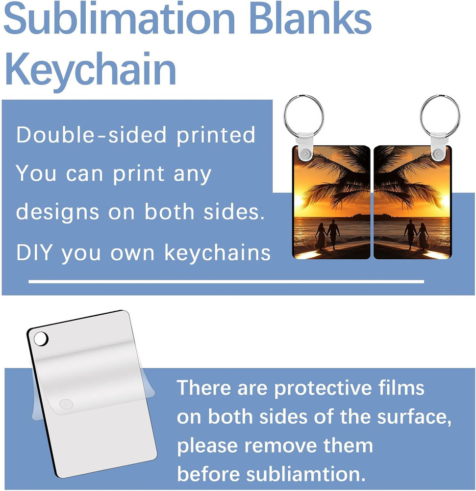 240Pcs Sublimation Keychain Blanks Double Sides 80 MDF Sublimation Keychains Bla