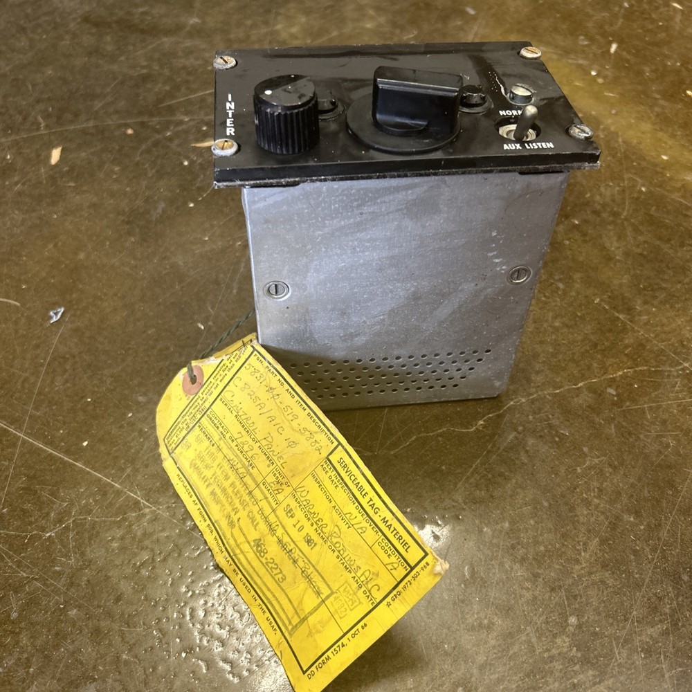 Authentic U.S. Military Aircraft Intercom Control Panel SN 7296