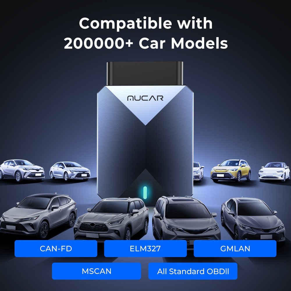 MUCAR BT200 MAX Auto OBD2 Scanner Full System AI Diagnostic Tool For Android/IOS