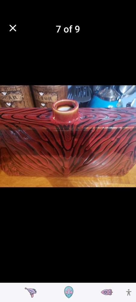 Art Van Container/Vase Red Ceramic