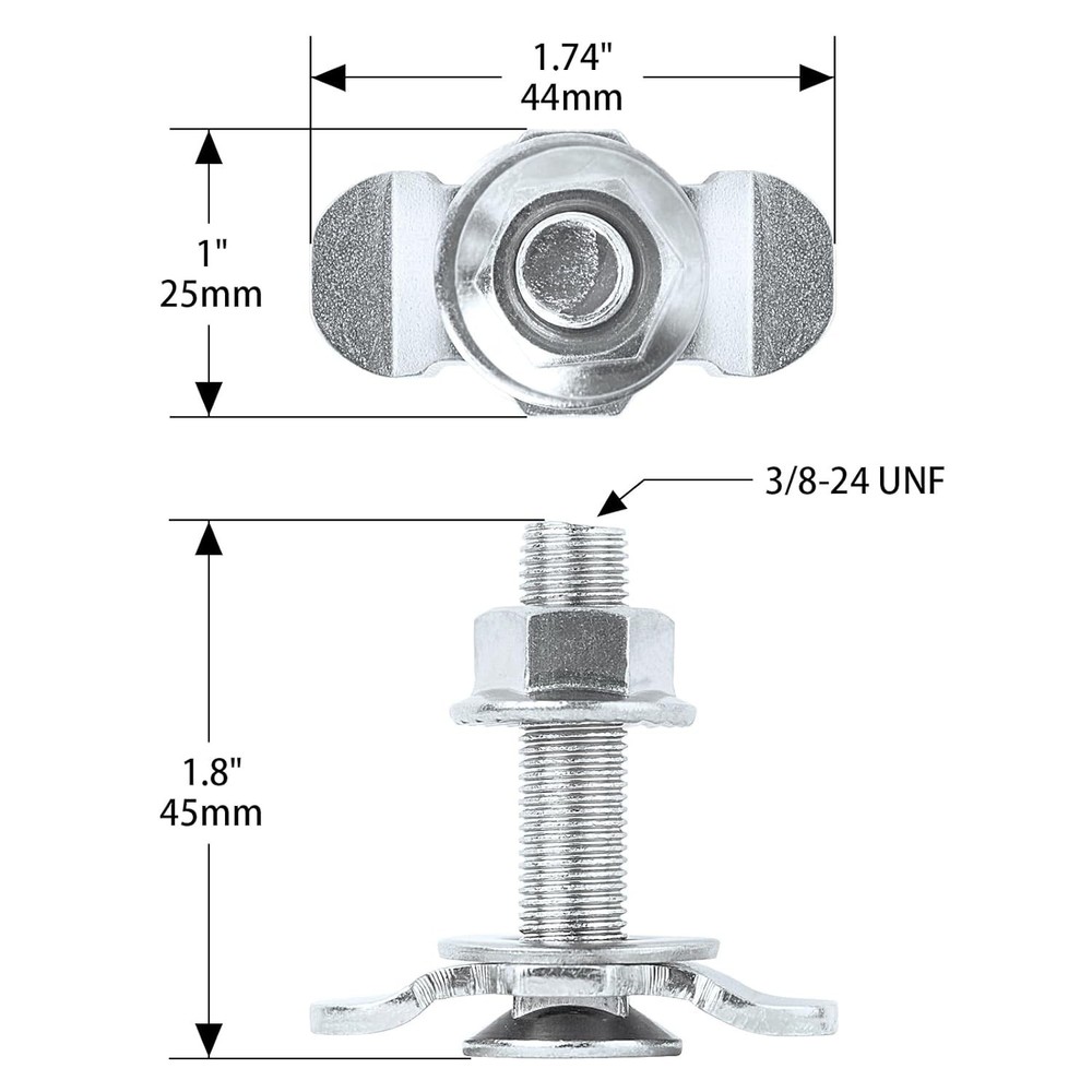 10Pack L-Track Double Lug Threaded Stud Nut Fitting Tie Down,L Track Secure