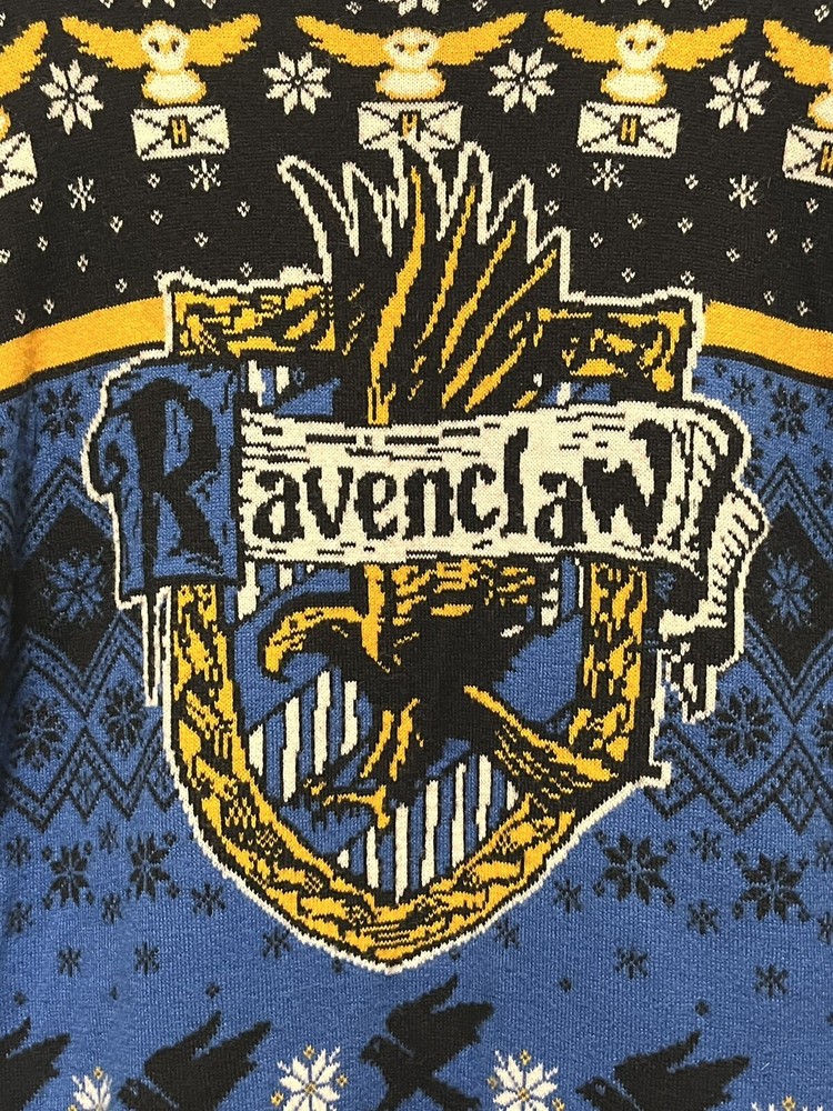Harry Potter Wizarding World Ravenclaw Printed Blue Pullover Sweater Small