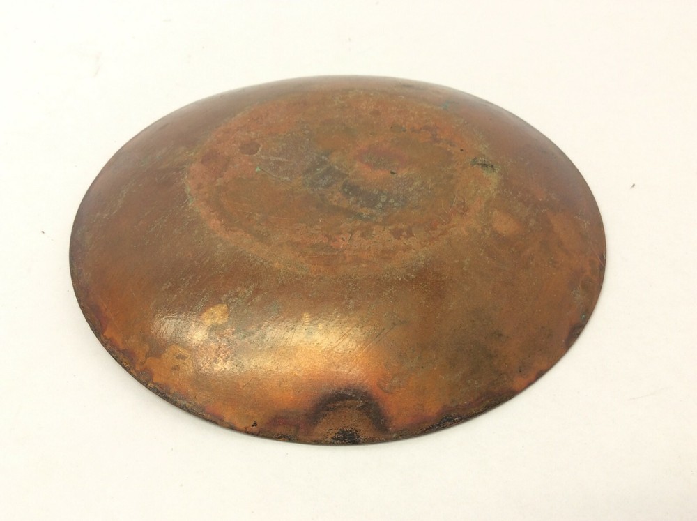 Mid-Century Modern Enamelware Enamel on Copper Small Change Tray Dish Abstract