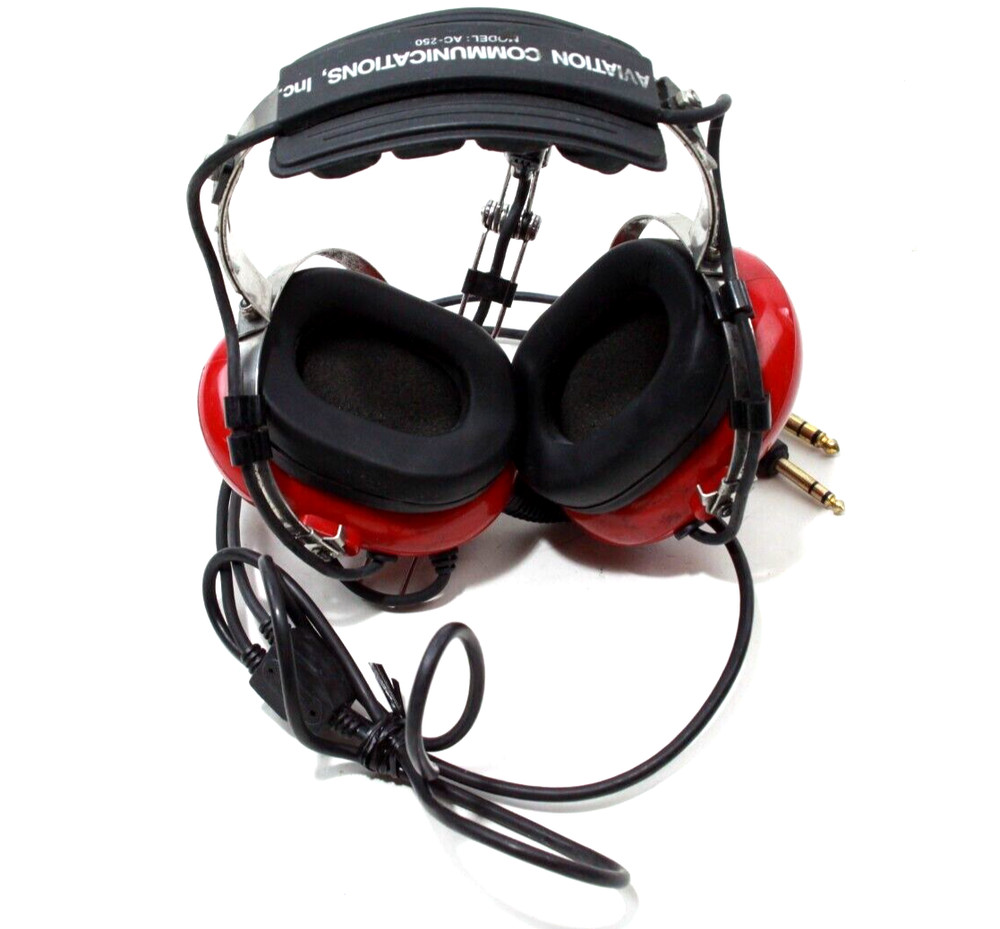 Aviation Communication Headset Model AC-250 Red Color