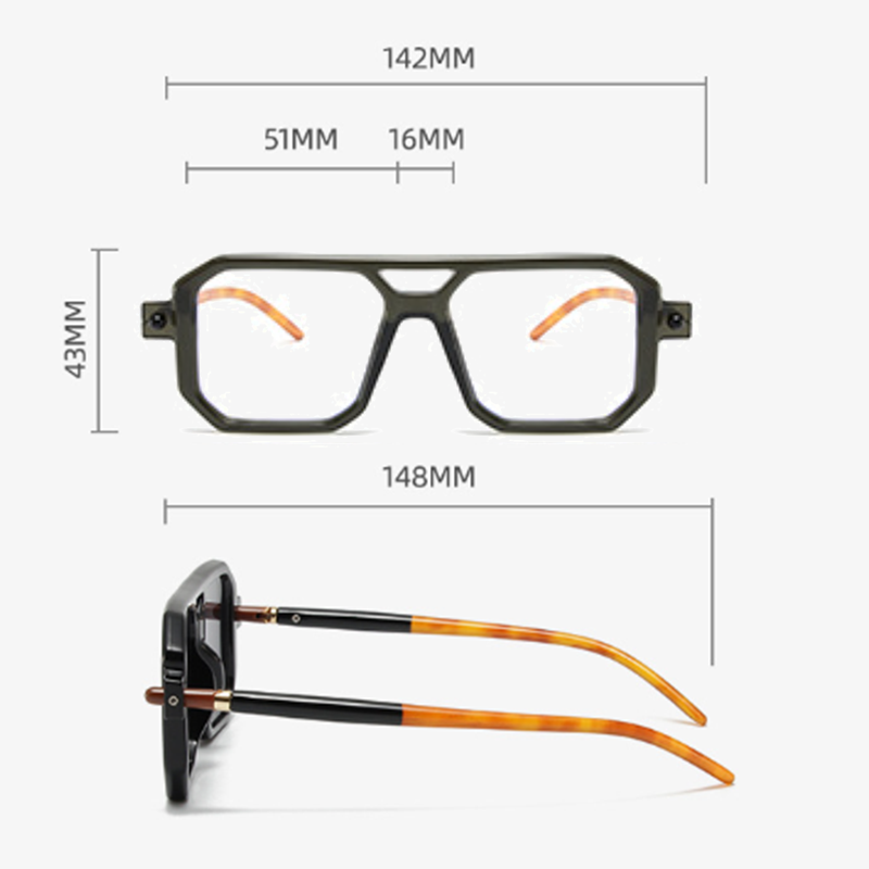 Men Women Square Blue Light Blocking Eyeglasses Full Frames Glasses Frames New
