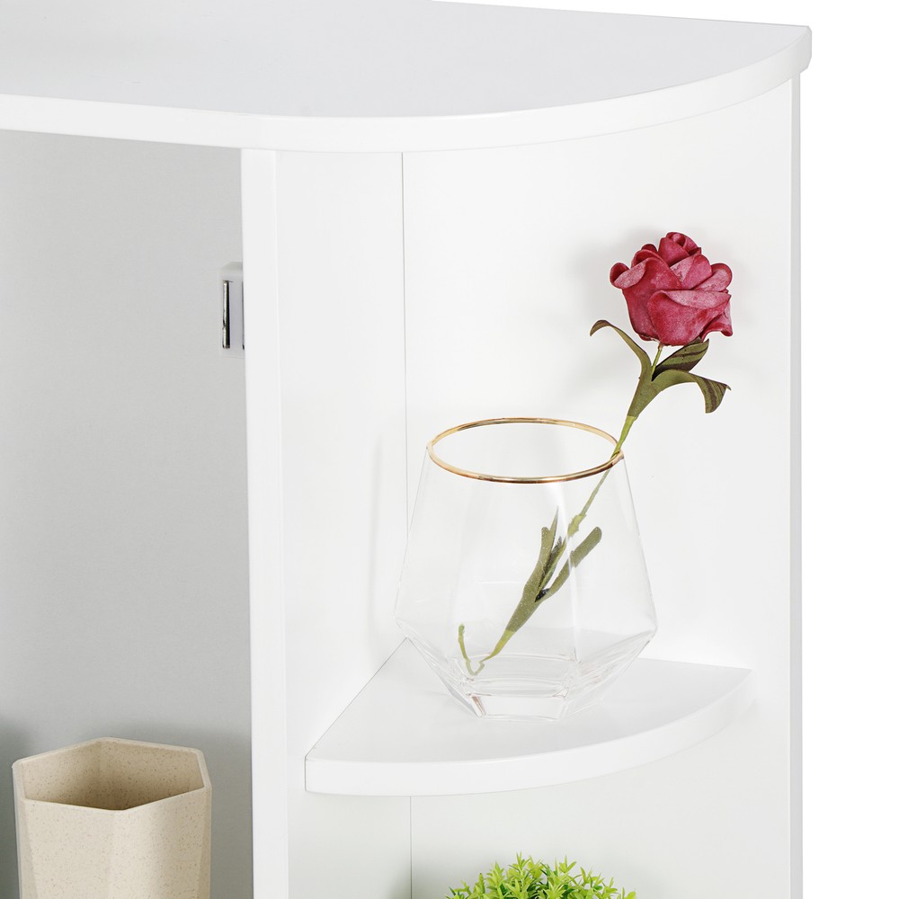 Wall Mounted Cabinet Medicine Storage Organizer with Mirror Bathroom Kitchen