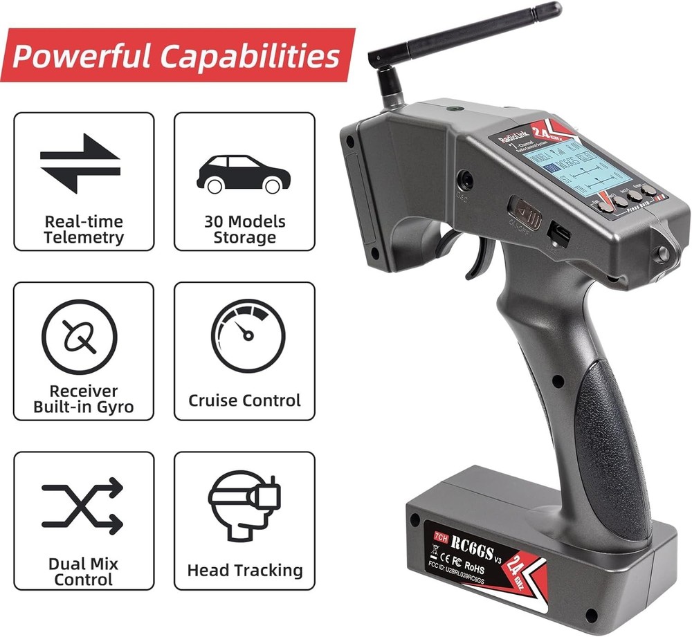 7 Channels RC Transmitter and Receiver for Enhanced Control and Performance