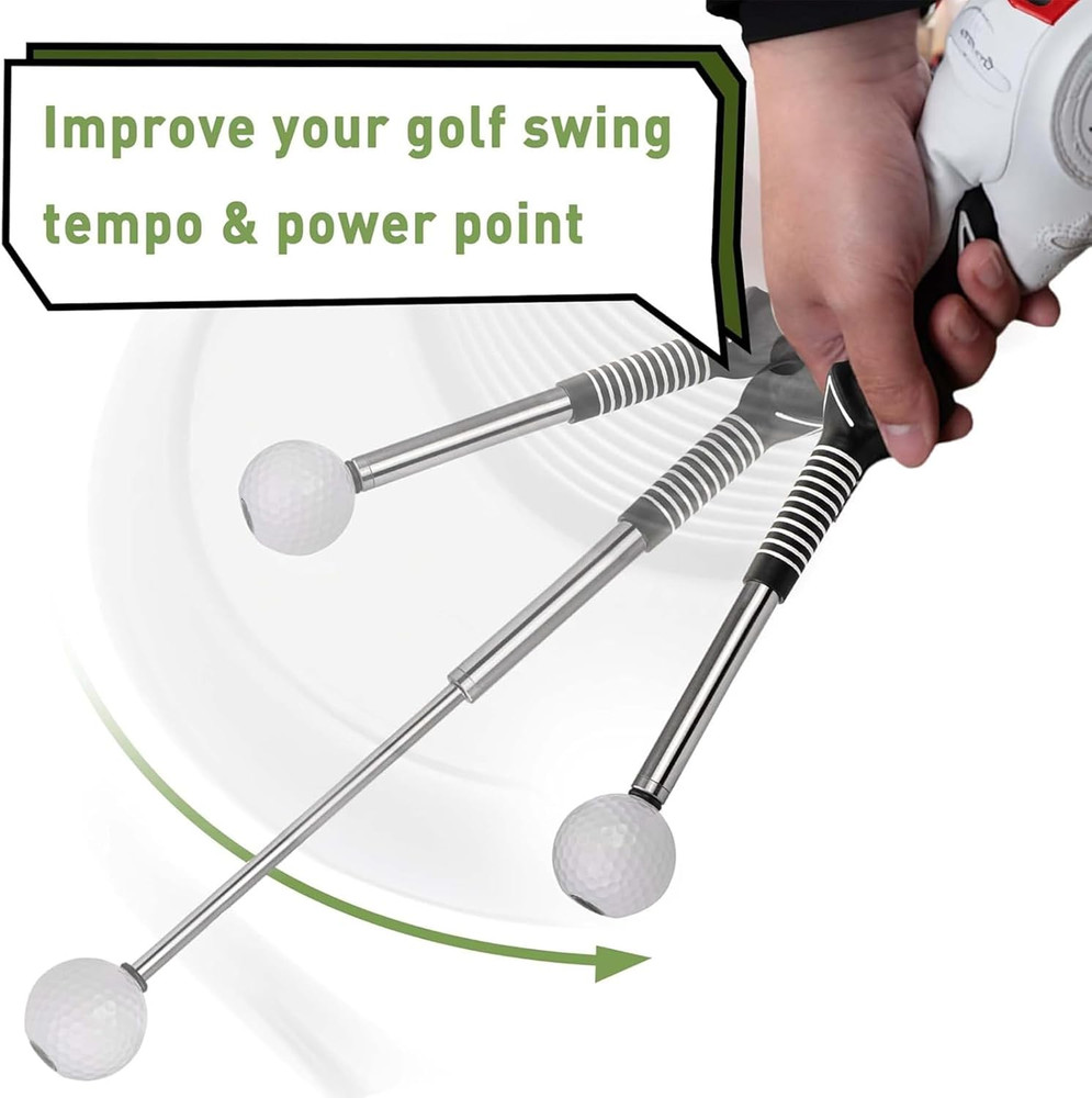Retractable Golf Swing Training Aid Right-Handed Grip Trainer w Click Feedback