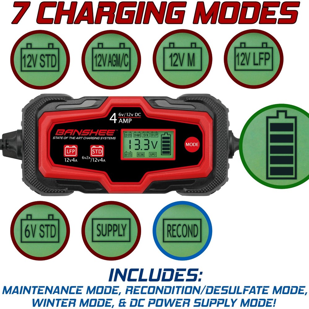 Automatic Battery Charger Maintainer Motorcycle Trickle Float For 6V 12V Battery