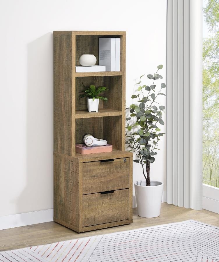 Westpark 3-shelf Bookcase with USB and Lockable Drawer in Mango