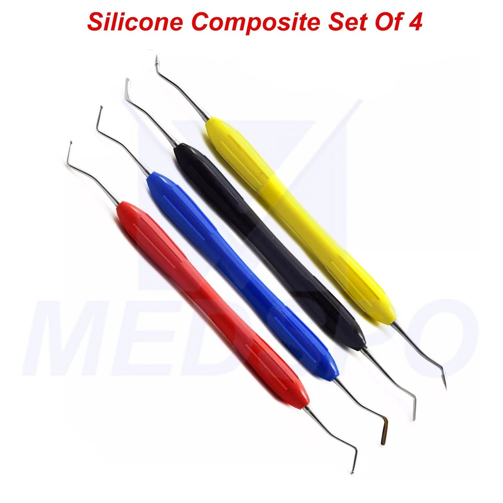 Dental Composite 4PCS  Silicon Handle Composite Filling Instruments Restoration