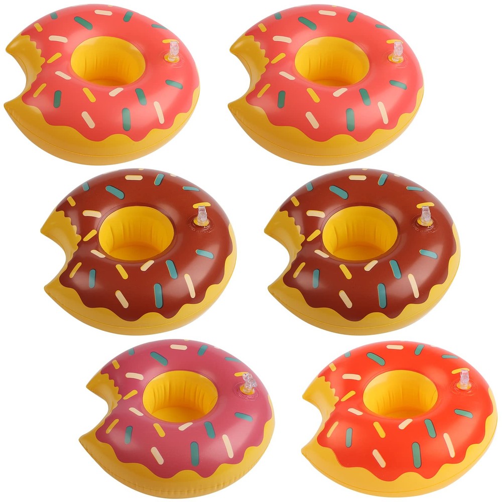 Kleeblatt Pool Drink Floaties, Doughnut Inflatable Drink Holders Floating Cup...