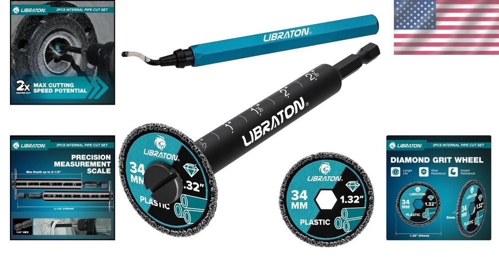 Complete Internal Pipe Cutting Set for PVC & PE Pipes - Lightweight & Efficient