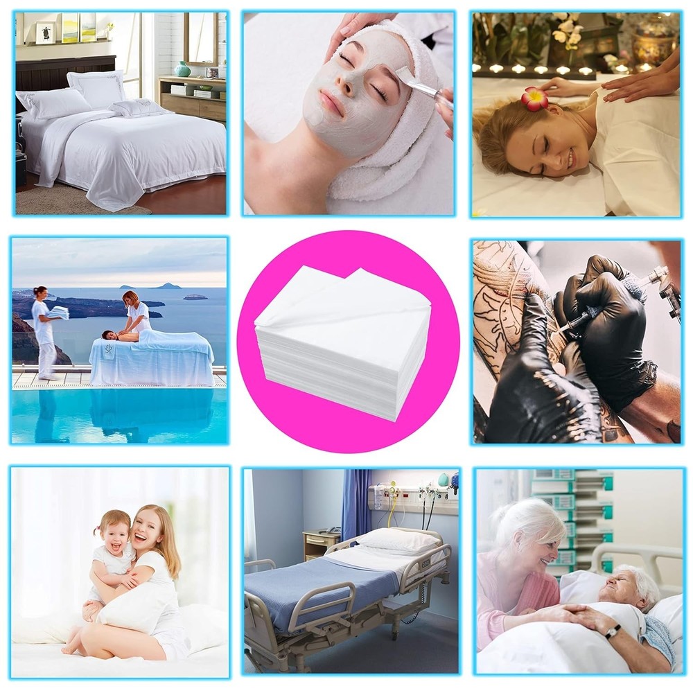 Disposable Bed Sheets 100 Pcs 31" x 71" Massage Table Sheets Non Woven Fabric...