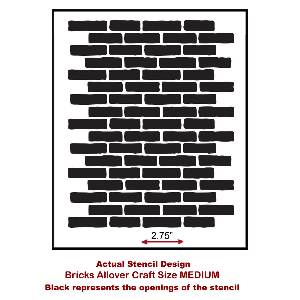 Bricks Craft Stencil - Size MEDIUM - By Cutting Edge Stencils