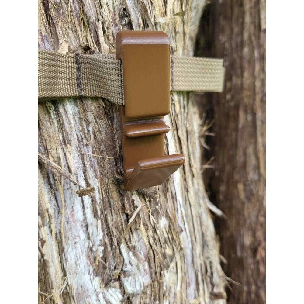 Molle Tree Accessory / Gear Hook /Hanger - For Saddle Hunting- Brown
