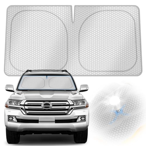 Graphene Windshield Sun Shade, 57" x 30" Foldable Front Window Sunshade, 2026