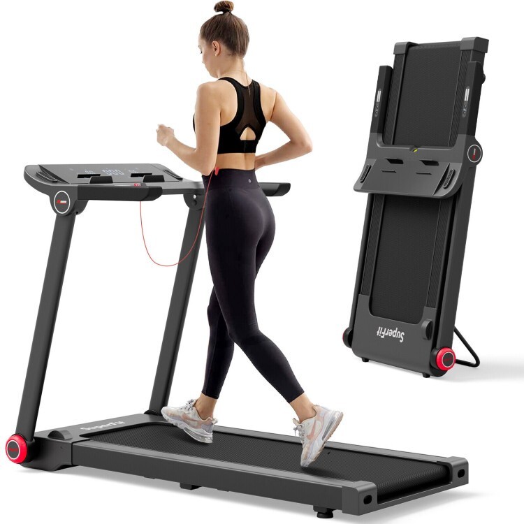 Electric 3.75HP Folding Treadmill Running Walking Home W/ 12 Program APP Control