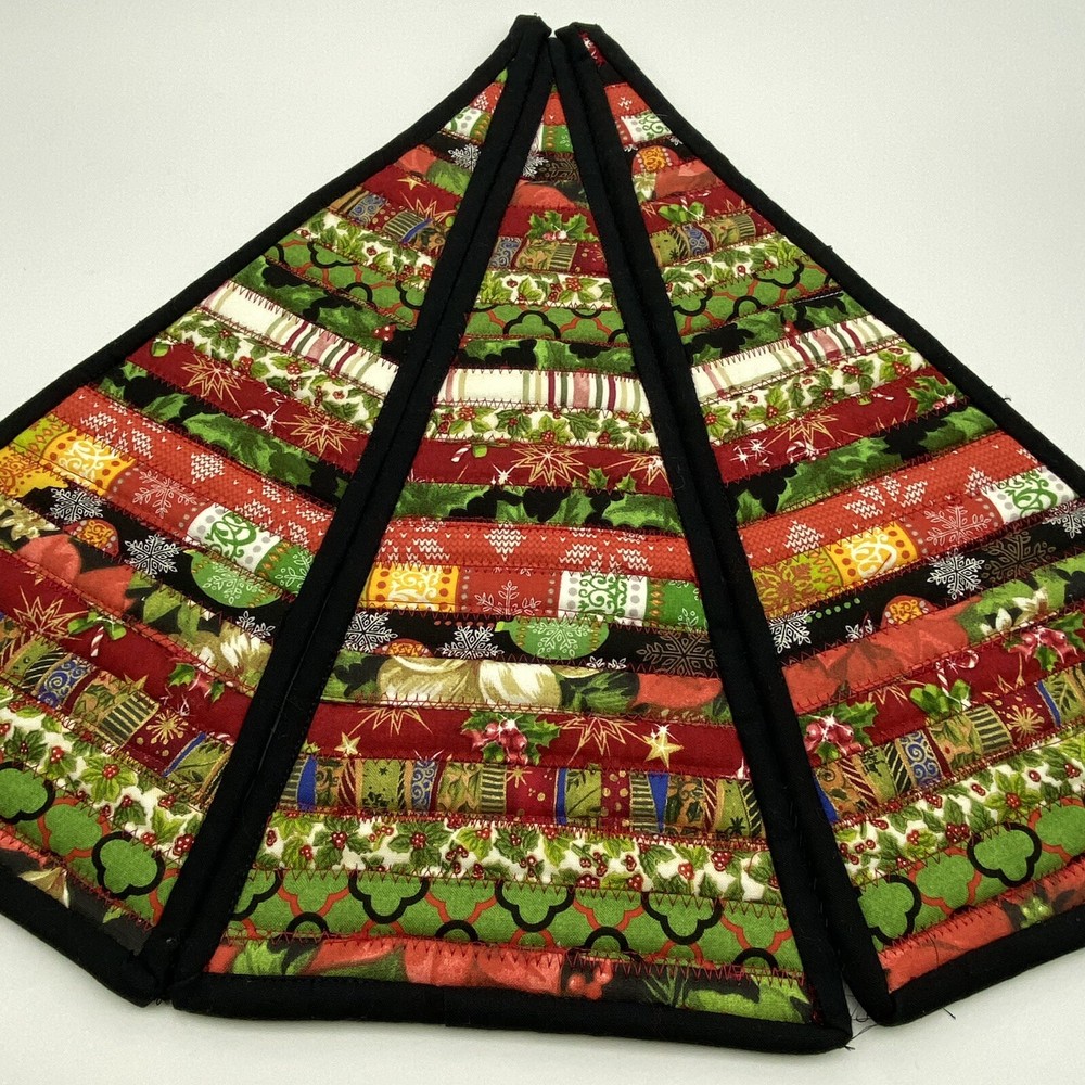 Handmade Christmas Tree Pot Hot Plate Holder Patchwork
