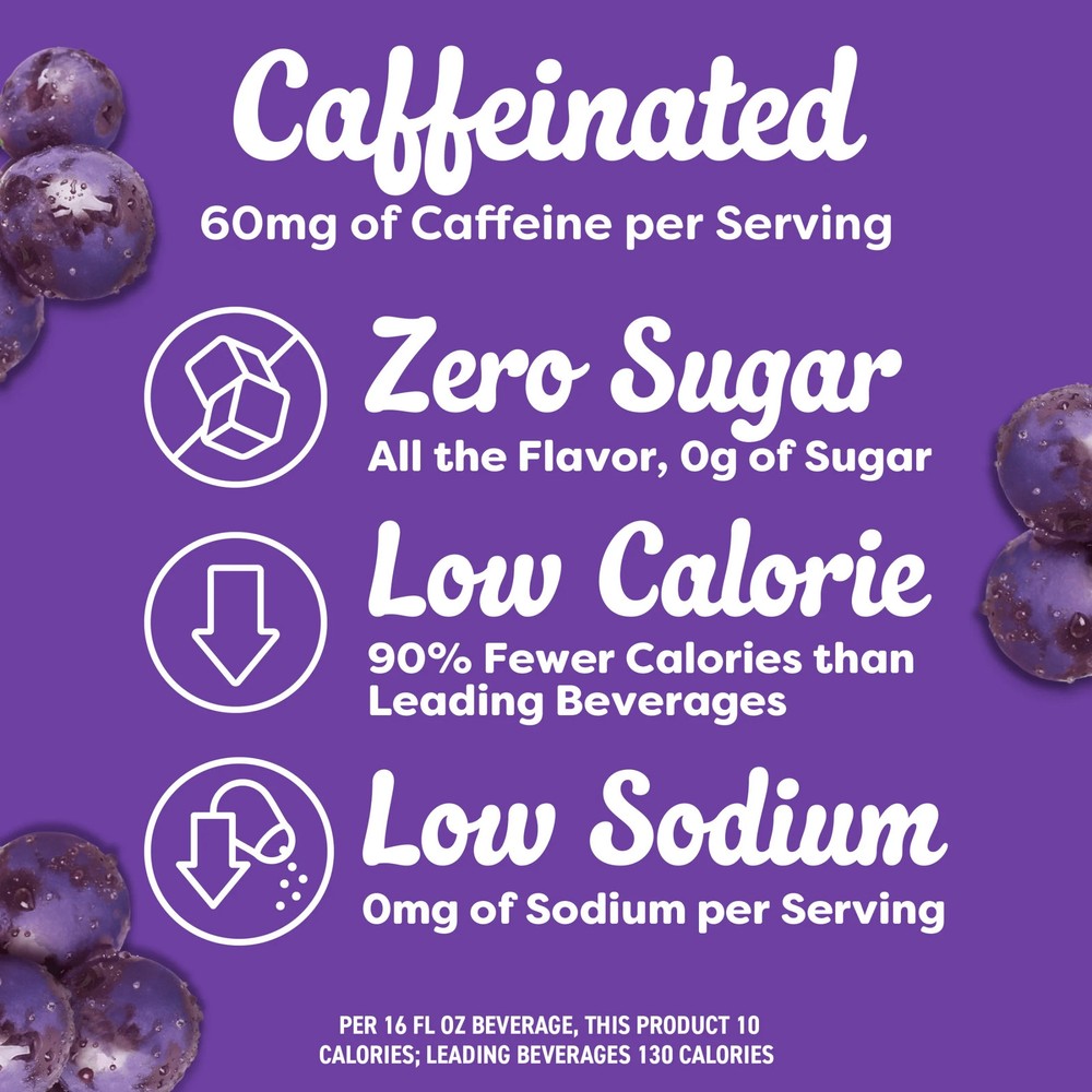 Drink Mix with Caffeine 10 Packets Grape Zero Sugar 3 Pack