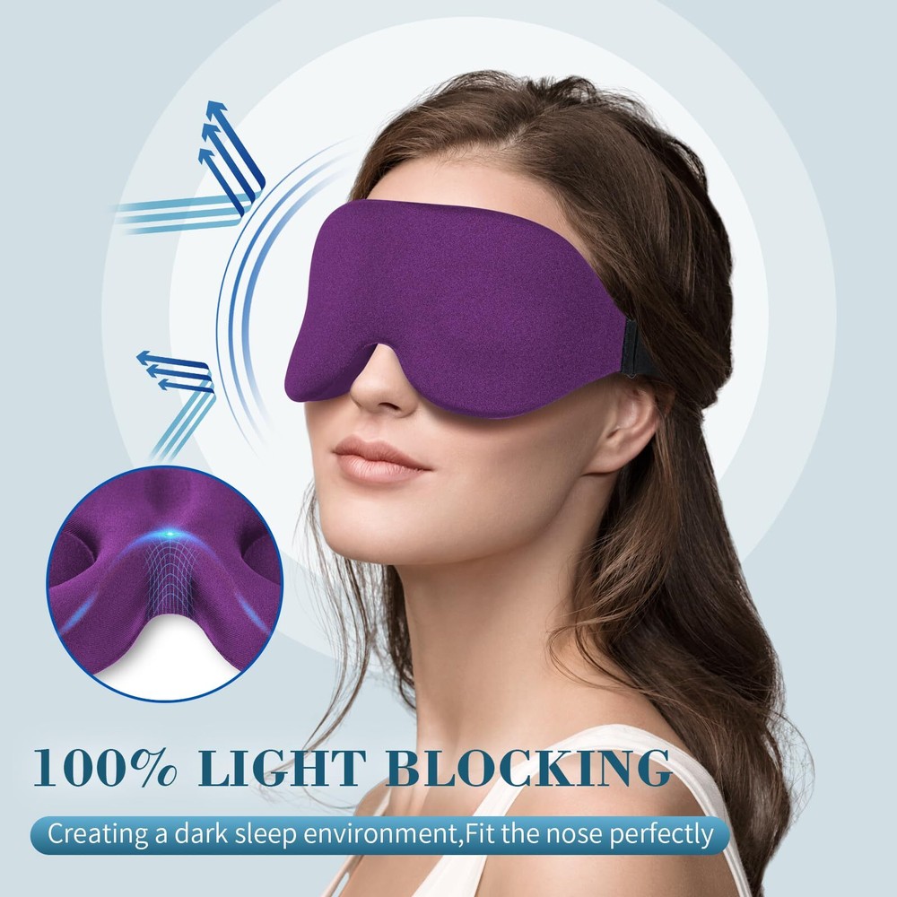 ZGGCD 3D Sleep Mask for Side Sleeper Light Blocking Sleeping Eye Mask for Wom...