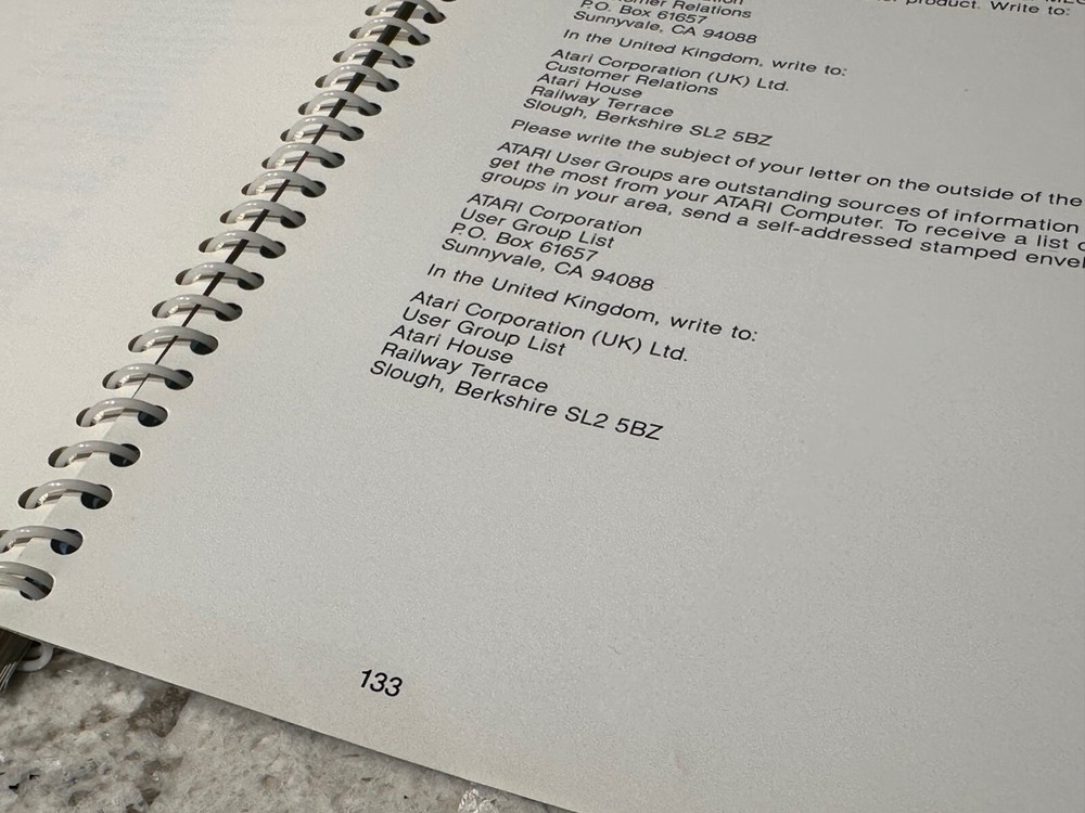 ATARI MEGA COMPUTER 1987 Vintage Owners Manual Only Blue 133 Pages HTF