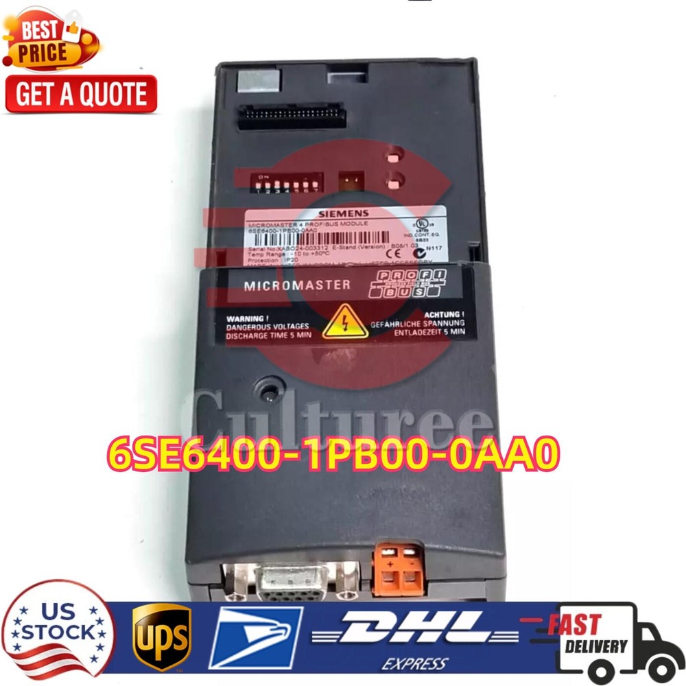 6SE6400-1PB00-0AA0 New Siemens 6SE6 400-1PB00-0AA0 MICROMASTER 4 PROFIBUS module