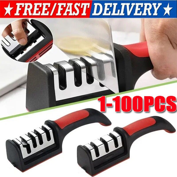 4 Stage Kitchen Knife Sharpener Professional Ceramic Diamond Steel Sharpening