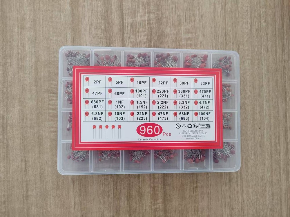 960PCS 24 Values Ceramic Capacitor Assortment Kit 2pF-100nF Components Package
