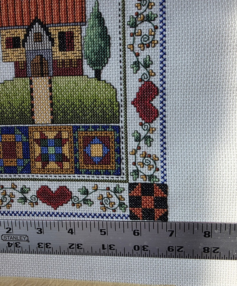 Alphabet Sampler Finished Cross Stitch Piece Unframed