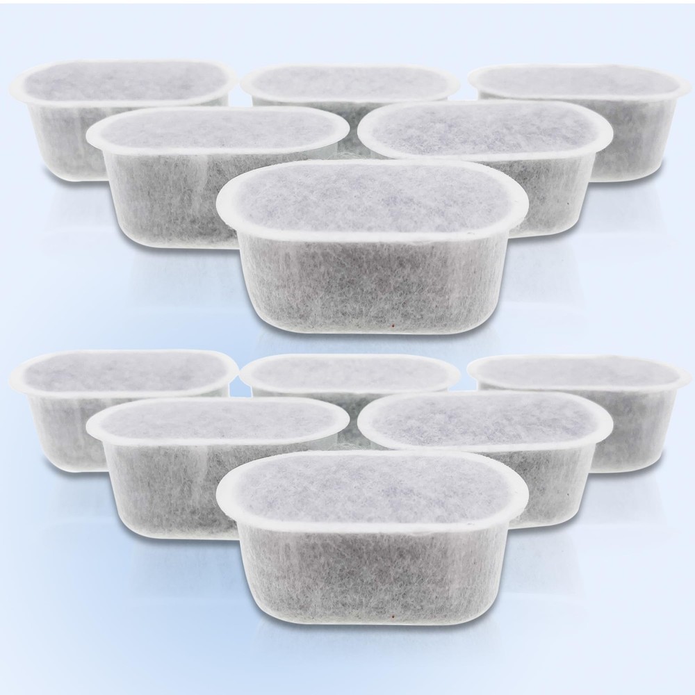 12 Pack Replacement Activated Charcoal Water Filter Cartridges Regular, White