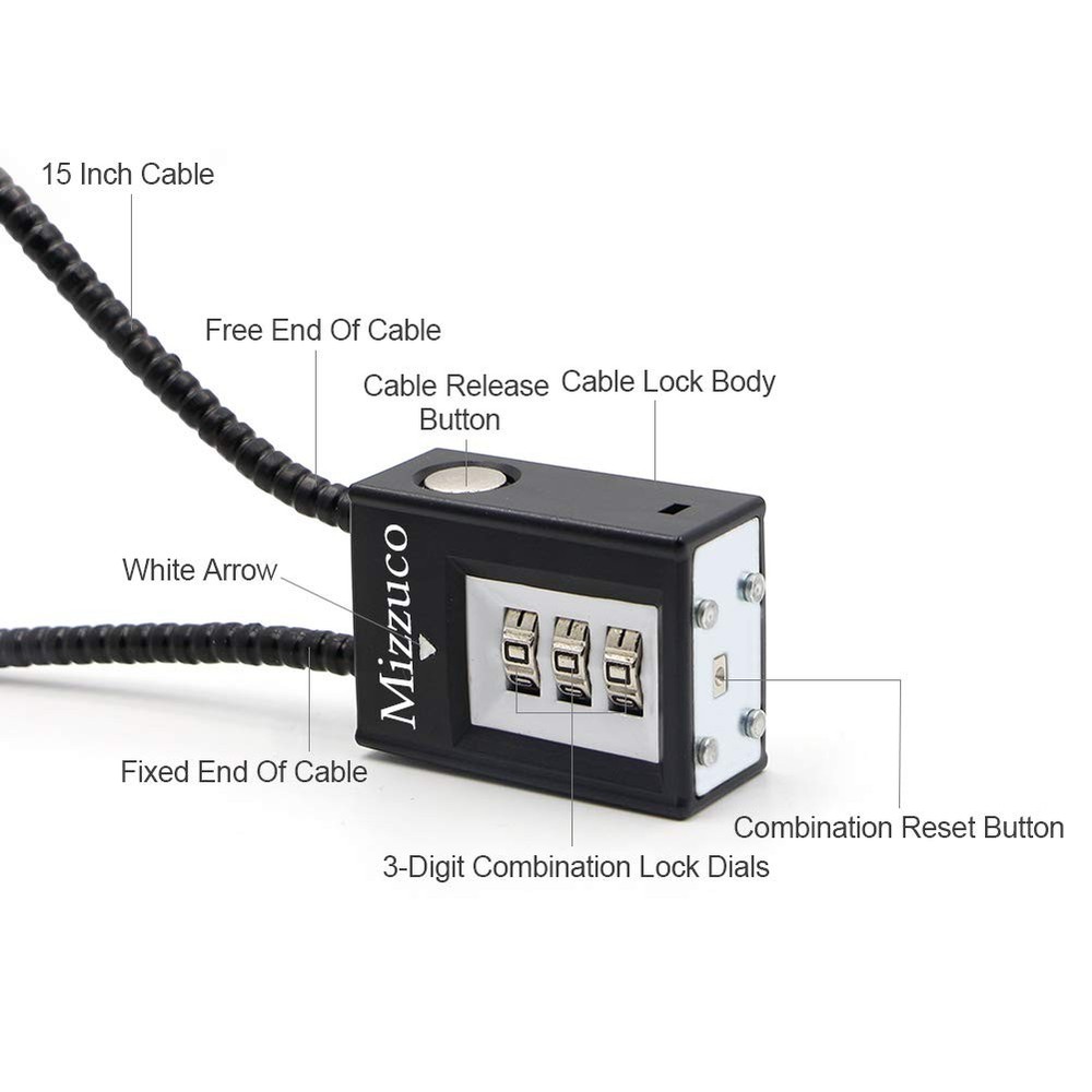 Trigger Lock 3 Digit Combination Lock & Cable Lock Compatible with Many Handg...