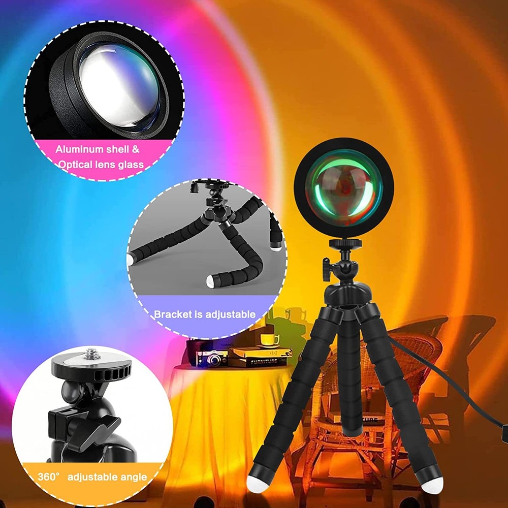 Smart LED Sunset Projection Lamp, Multi-Color, 360 Degree Rotation, APP Control