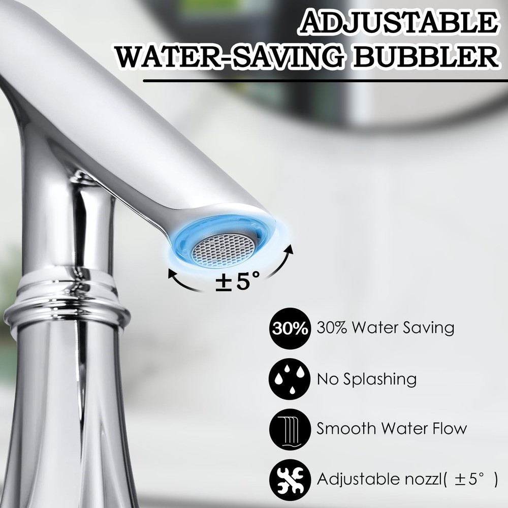 Touchless Bathroom Faucet, Automatic Motion Sensor Chrome Faucet for Bathroom...
