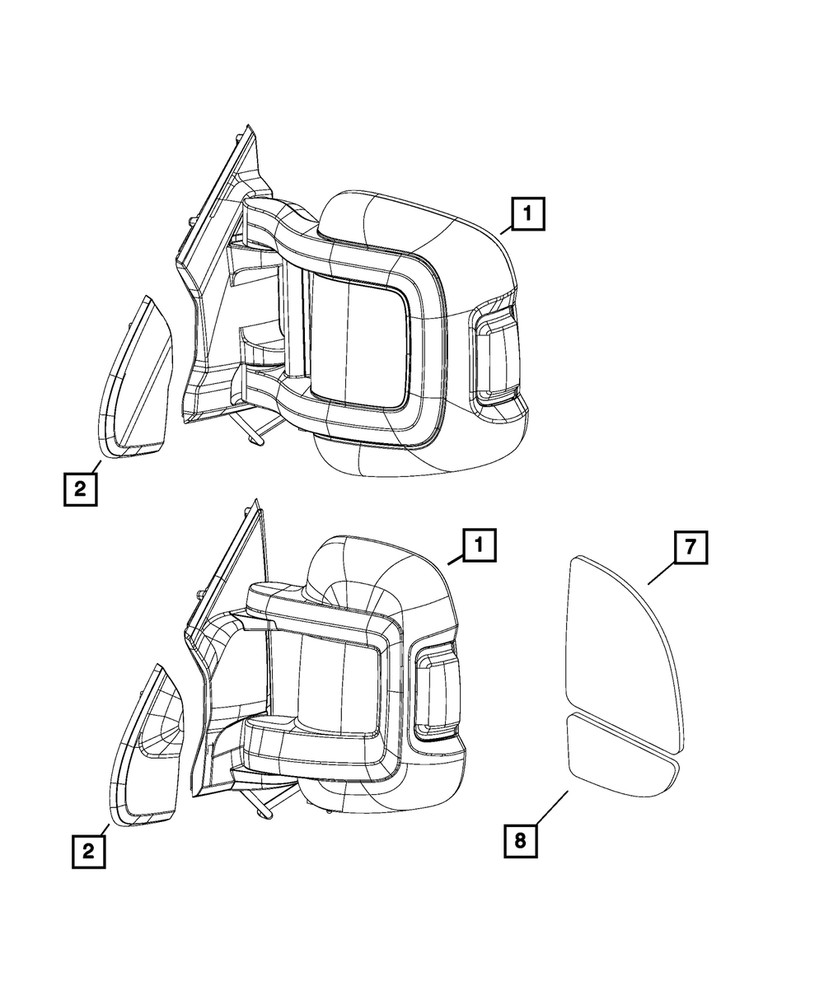 Genuine Mopar Mirror Replacement Glass Right 68413477AA