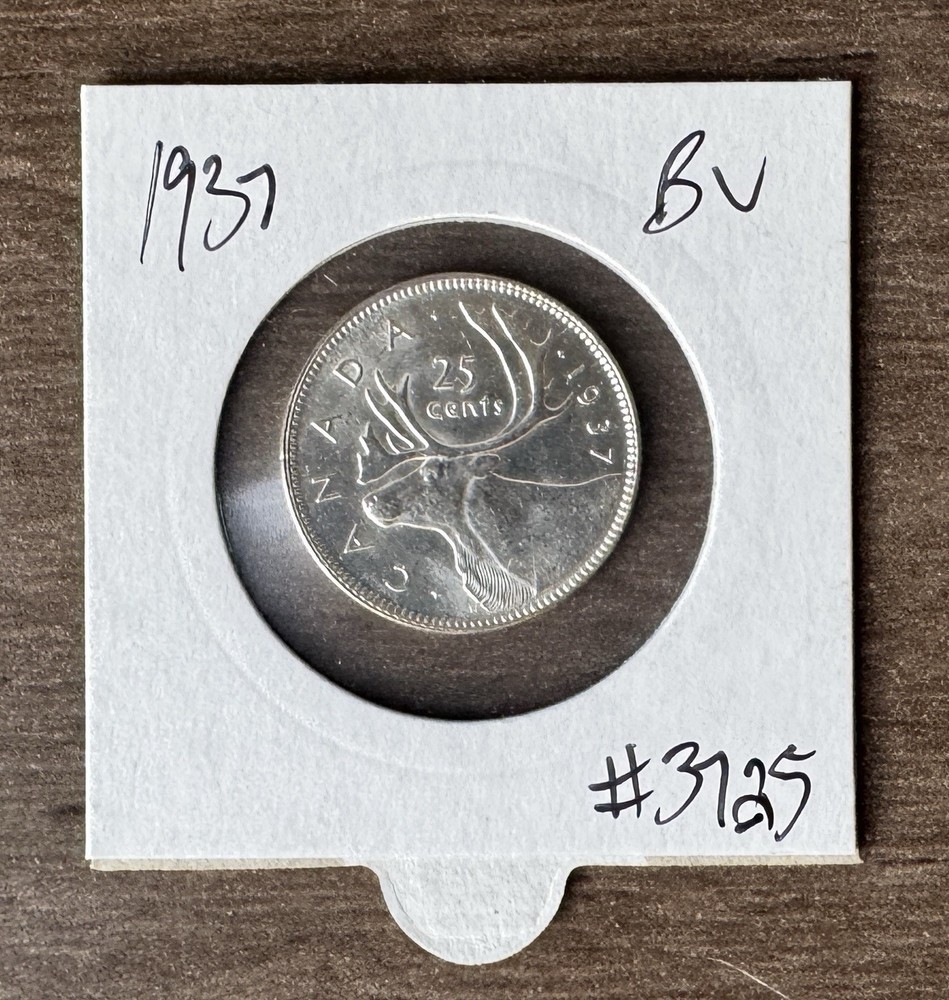 CANADA 1937 25 Cents Brilliant Uncirculated