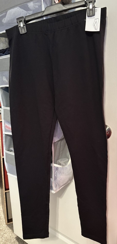 H&M Divided Solid Black Pull On Stretch Casual Basic Leggings Womens L