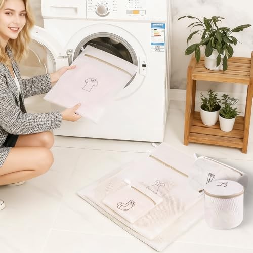 6-Piece Bag Double-layer thickened mesh laundry bags,Essential items at