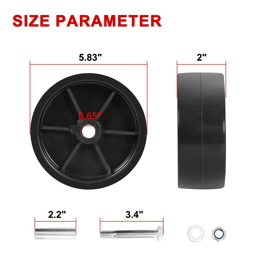 Trailer Jack Swivel Caster Wheel 6 x 2 With Pin Boat Hitch Replacement Removable