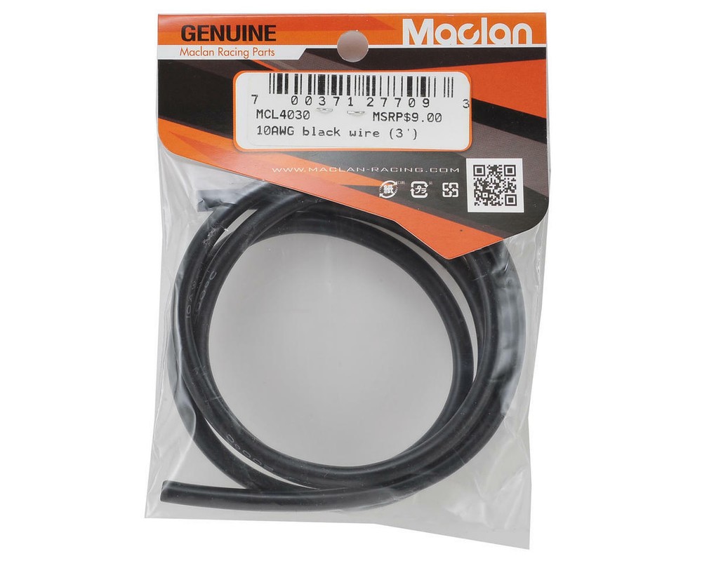 Maclan 10awg Flex Silicon Wire (Black) (3') [MCL4030]