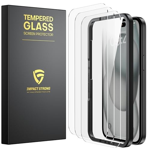 3-Pack Shatterproof Tempered Glass Screen Protector for iPhone 15 iPhone 16/15
