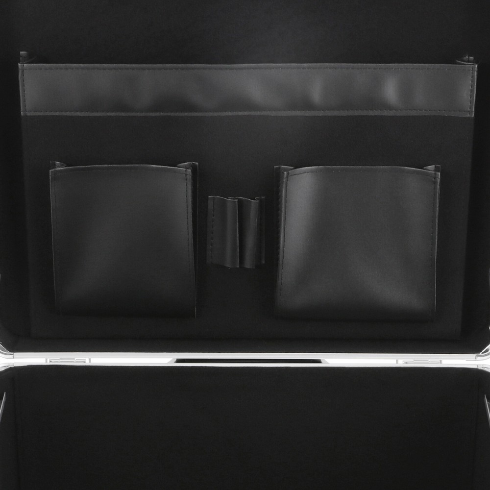 Striped style Rolling File Storage Case, Lockable File Box with Telescopic Pole