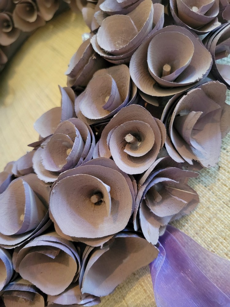 Beautiful Crafted Wreath 18" Purple Rosettes